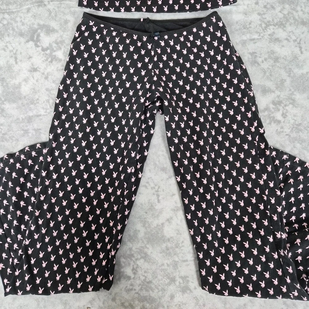 Vintage Playboy Pajama Set Womens Medium Y2K Trashy Chic McBling 2000s Lounge